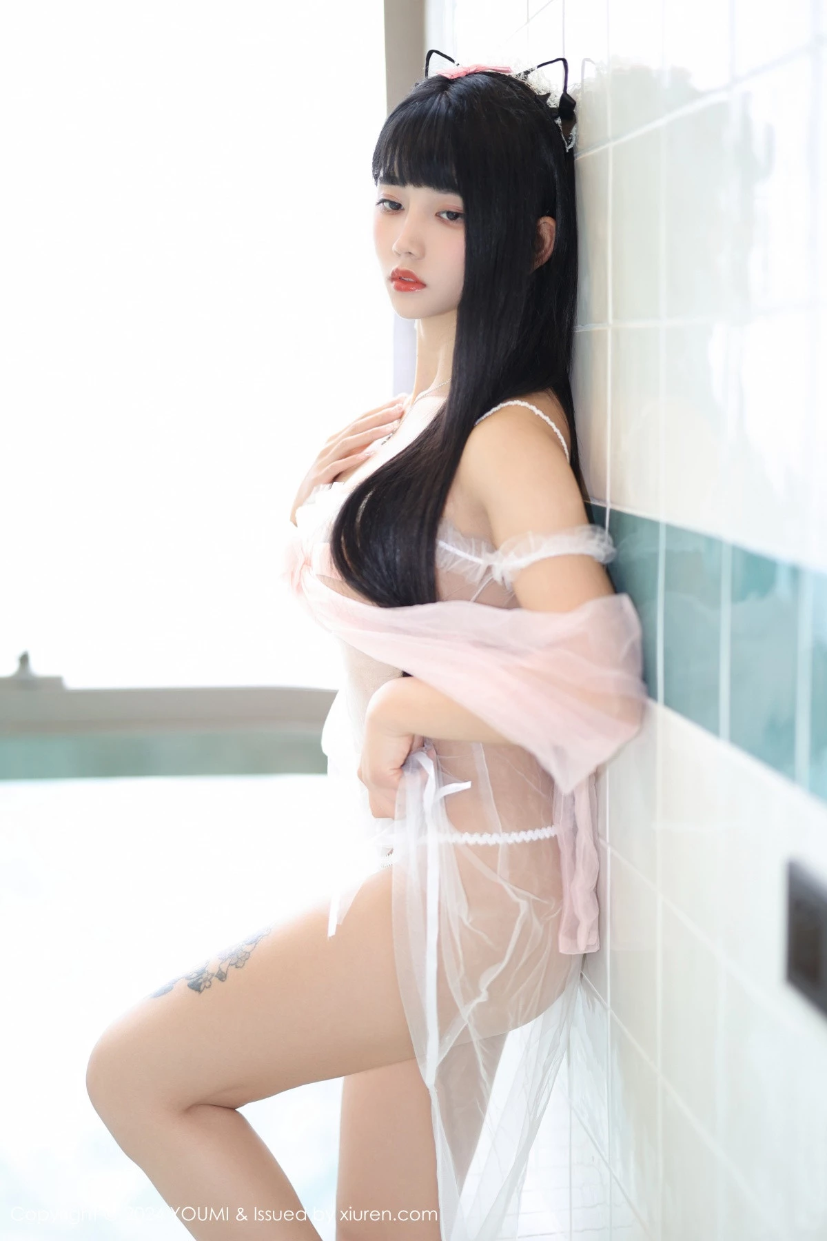 秀人集.com_[YouMi尤蜜荟]Vol.1041_模特赵可欣baby白色轻透薄纱服饰配情趣内衣秀惹火身材诱惑写真54P