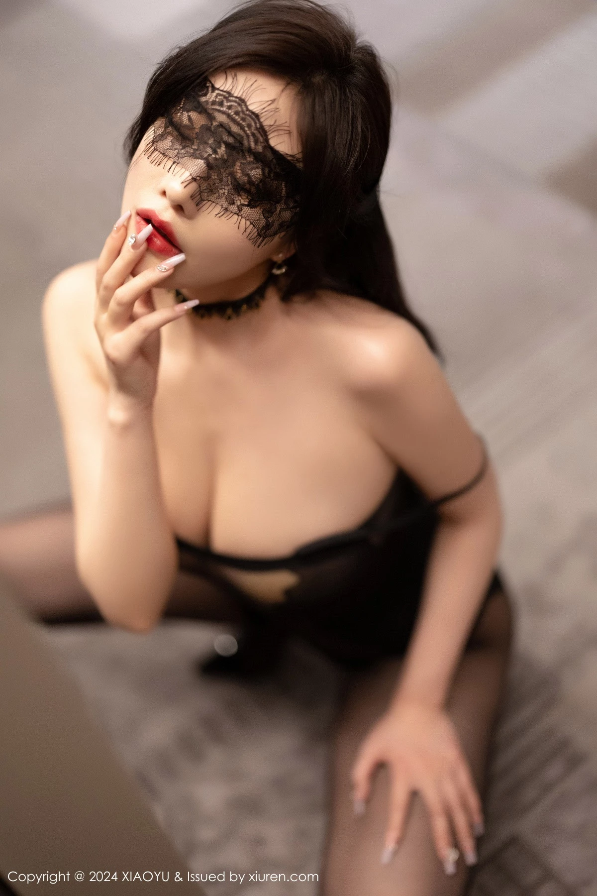 秀人集.com_[XiaoYu画语界]Vol.1227_女神杨晨晨Yome性感黑色情趣内衣配黑丝袜秀完美身材诱惑写真80P