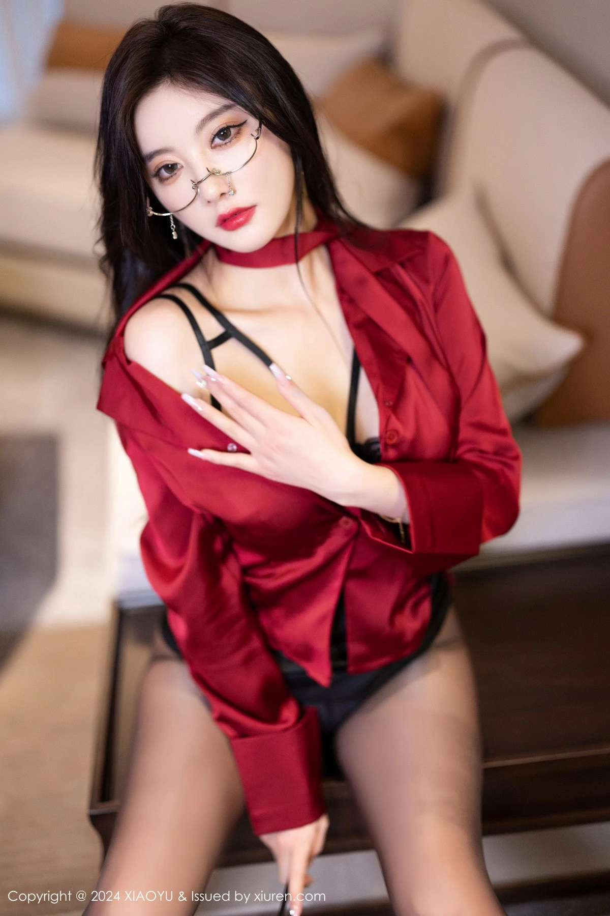 秀人集.com_[XiaoYu画语界]Vol.1227_女神杨晨晨Yome性感黑色情趣内衣配黑丝袜秀完美身材诱惑写真80P