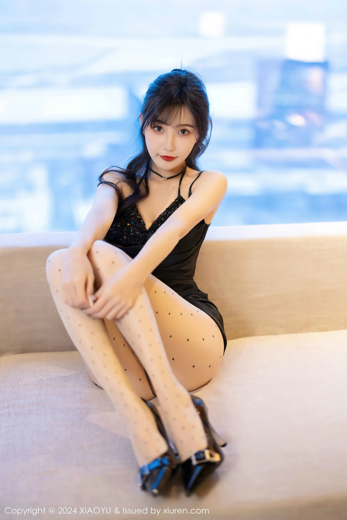 秀人集.com_[XiaoYu画语界]Vol.1232_模特林星阑黑色露肩连衣短裙+黑色情趣服饰秀惹火身材诱惑写真81P