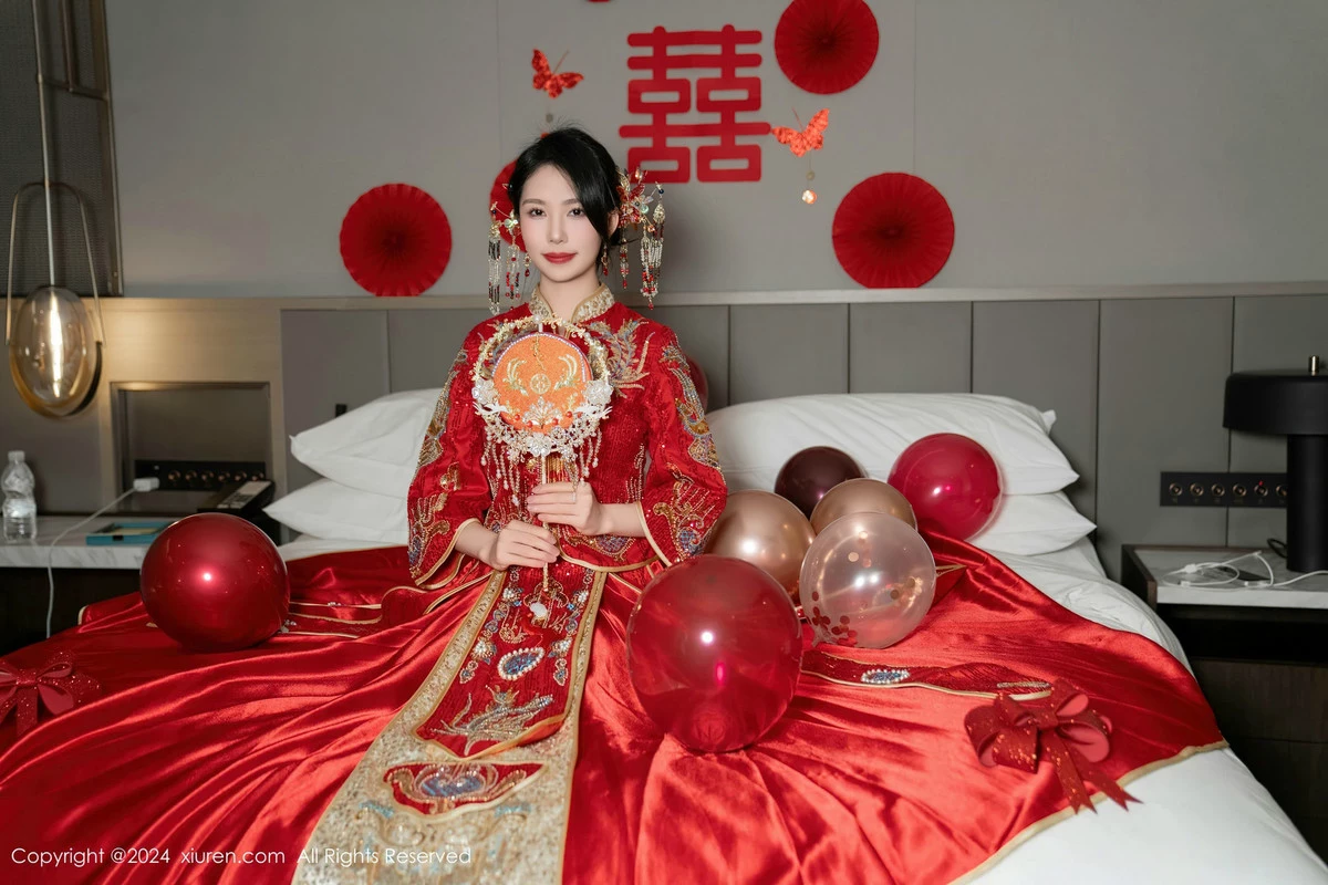 秀人集.com_[XiuRen秀人网]No.8376_模特利世性感红色新娘妆露红色内衣配超薄闪亮肉丝完美诱惑写真95P