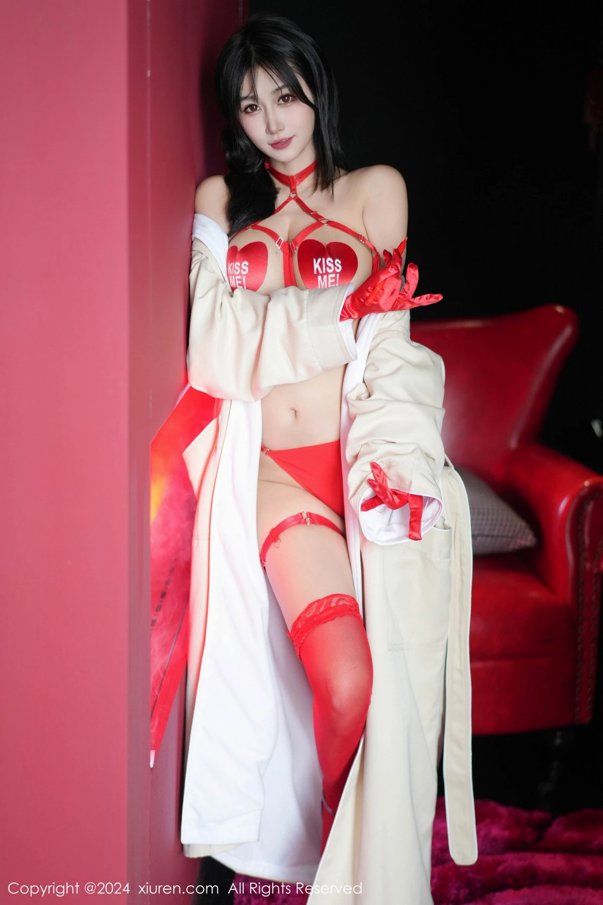 秀人集.com_[XiuRen秀人网]No.8555_模特laura阿姣性感红色情趣内衣配红色丝袜秀曼妙身姿诱惑写真95P