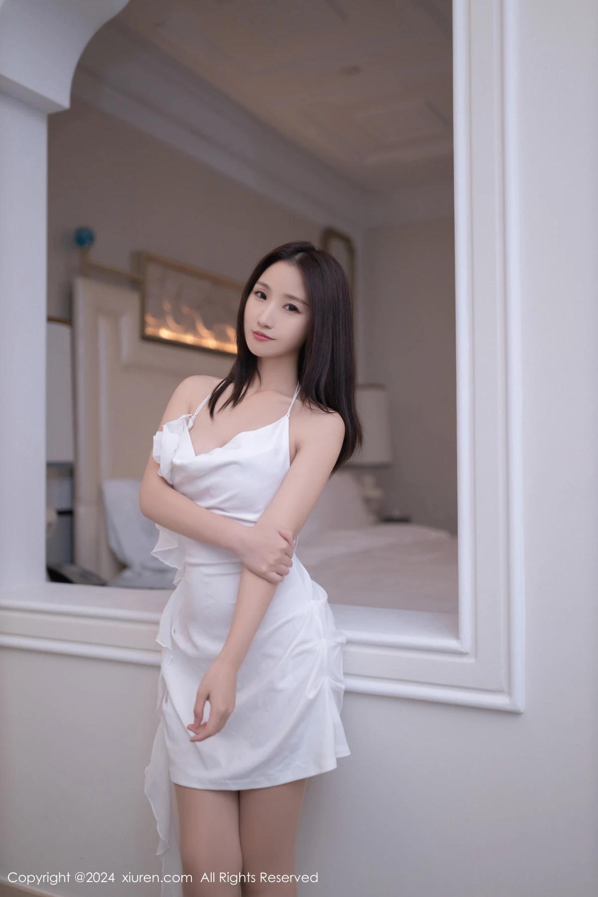 秀人集.com_[XiuRen秀人网]No.8616_模特杏子Yada性感白色连衣短裙配开档肉丝秀惹火身材诱惑写真83P