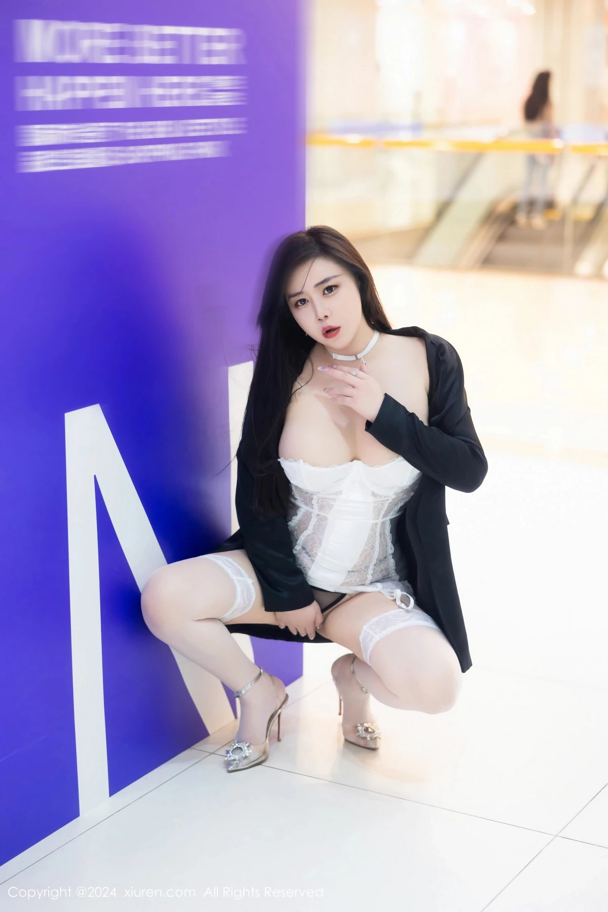 秀人集.com_[XiuRen秀人网]No.8642_模特王婉悠Queen性感白色内衣配白丝吊袜秀惹火身材诱惑写真86P