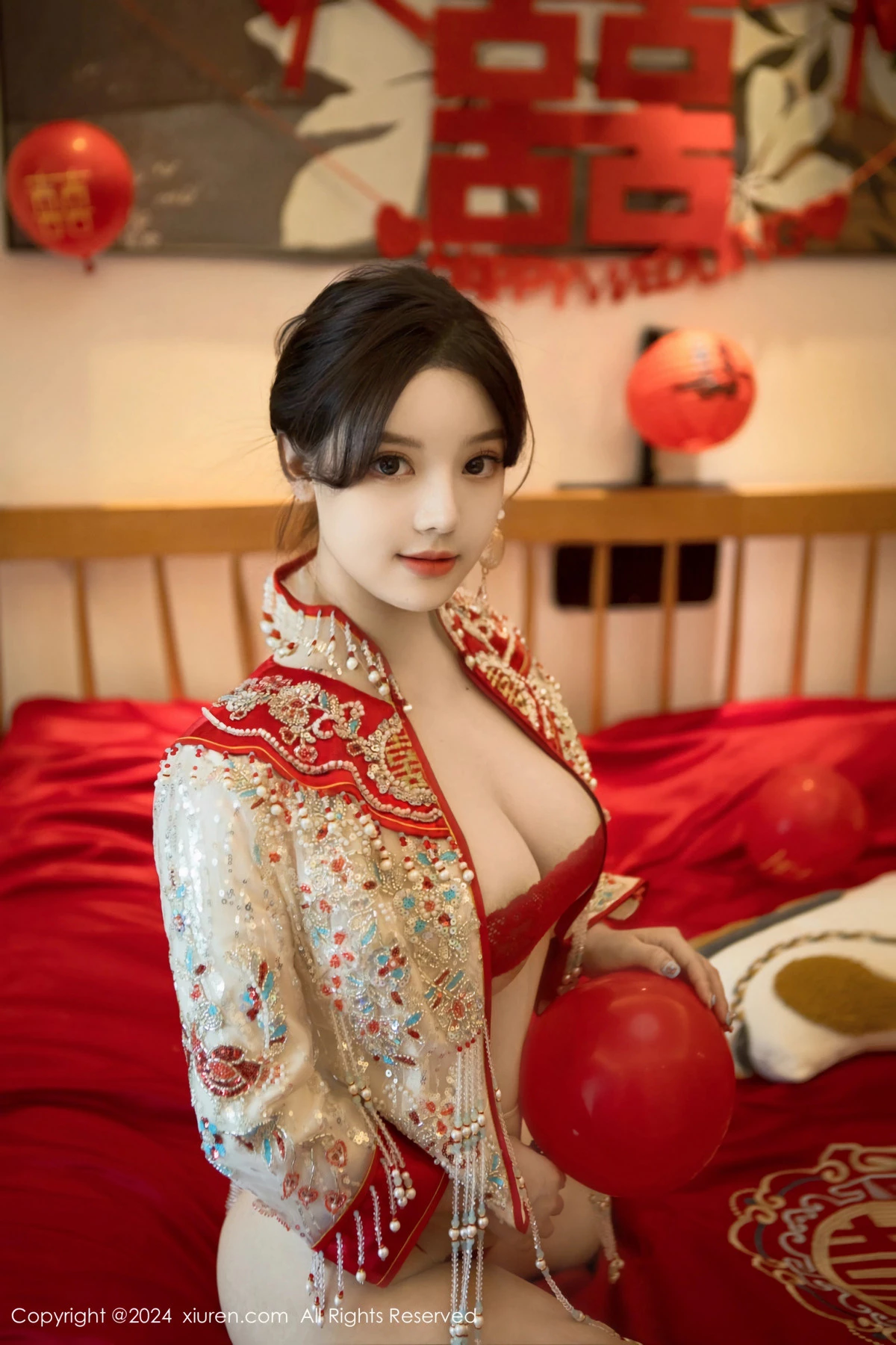 秀人集.com_[XiuRen秀人网]No.8780_模特豆瓣酱闹新娘主题红色新娘装配超薄肉丝秀丰腴身材诱惑写真111P