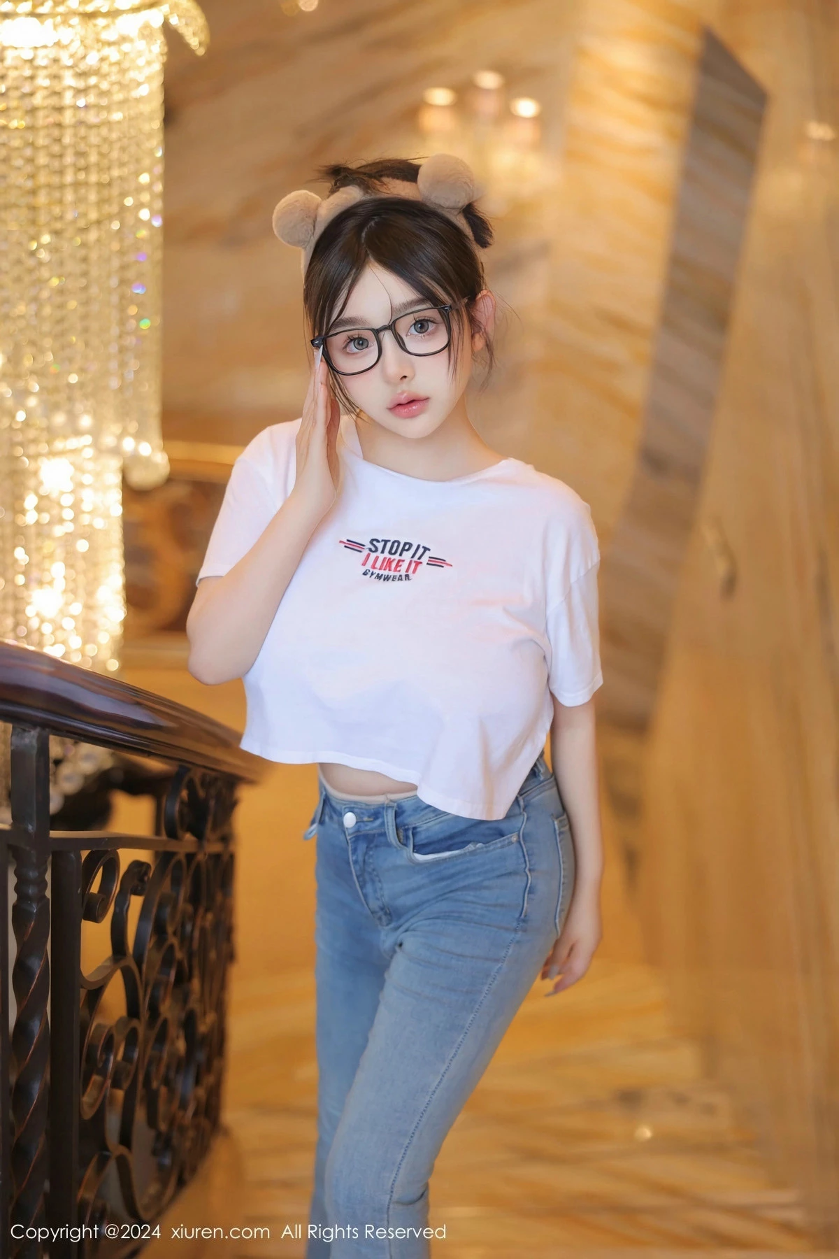 秀人集.com_[XiuRen秀人网]No.8809_模特娜娜子yy性感白T配牛仔裤露超薄肉丝秀丰满身材惹火诱惑写真80P