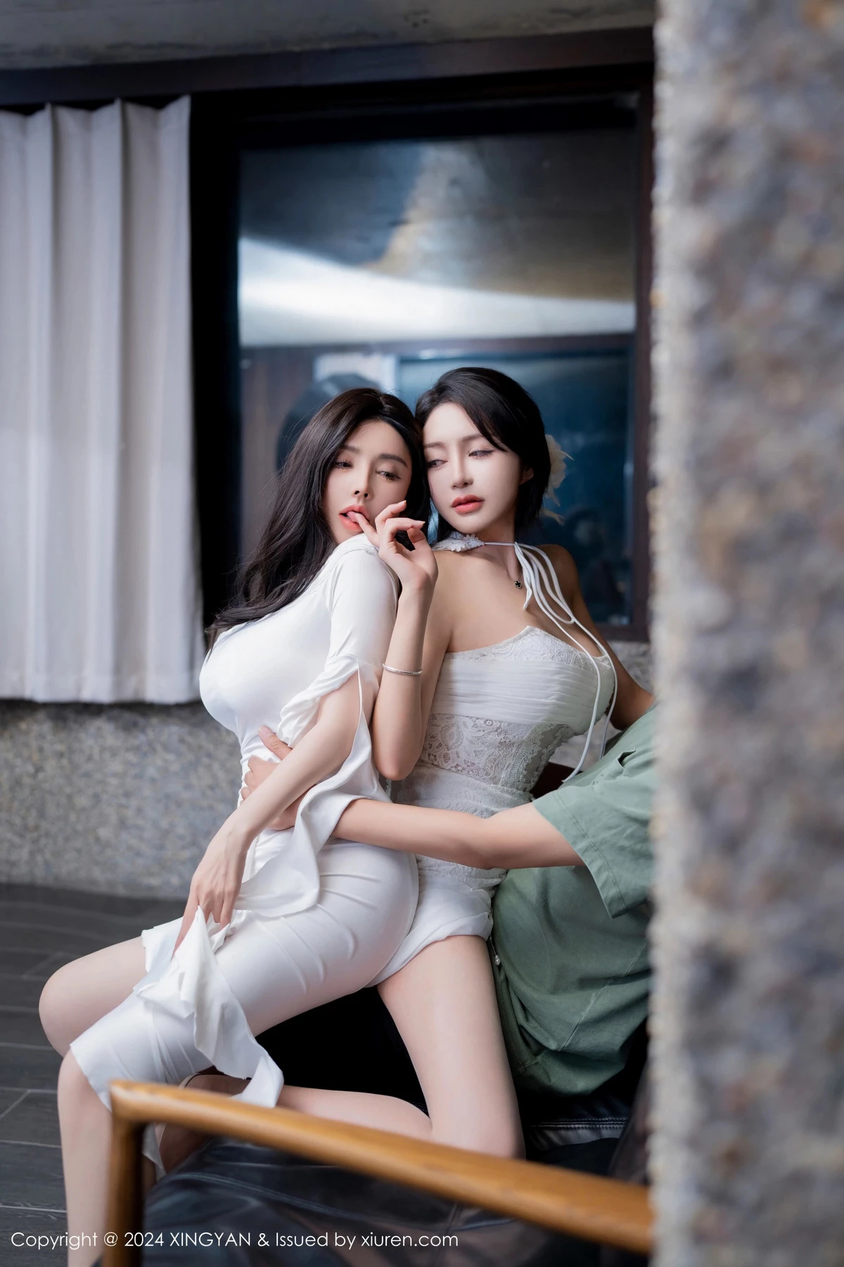 秀人集.com_[XINGYAN星颜社]VOL.261_模特合集女神林幼一＆潘思沁性感白色连衣裙秀丰满身材诱惑写真82P