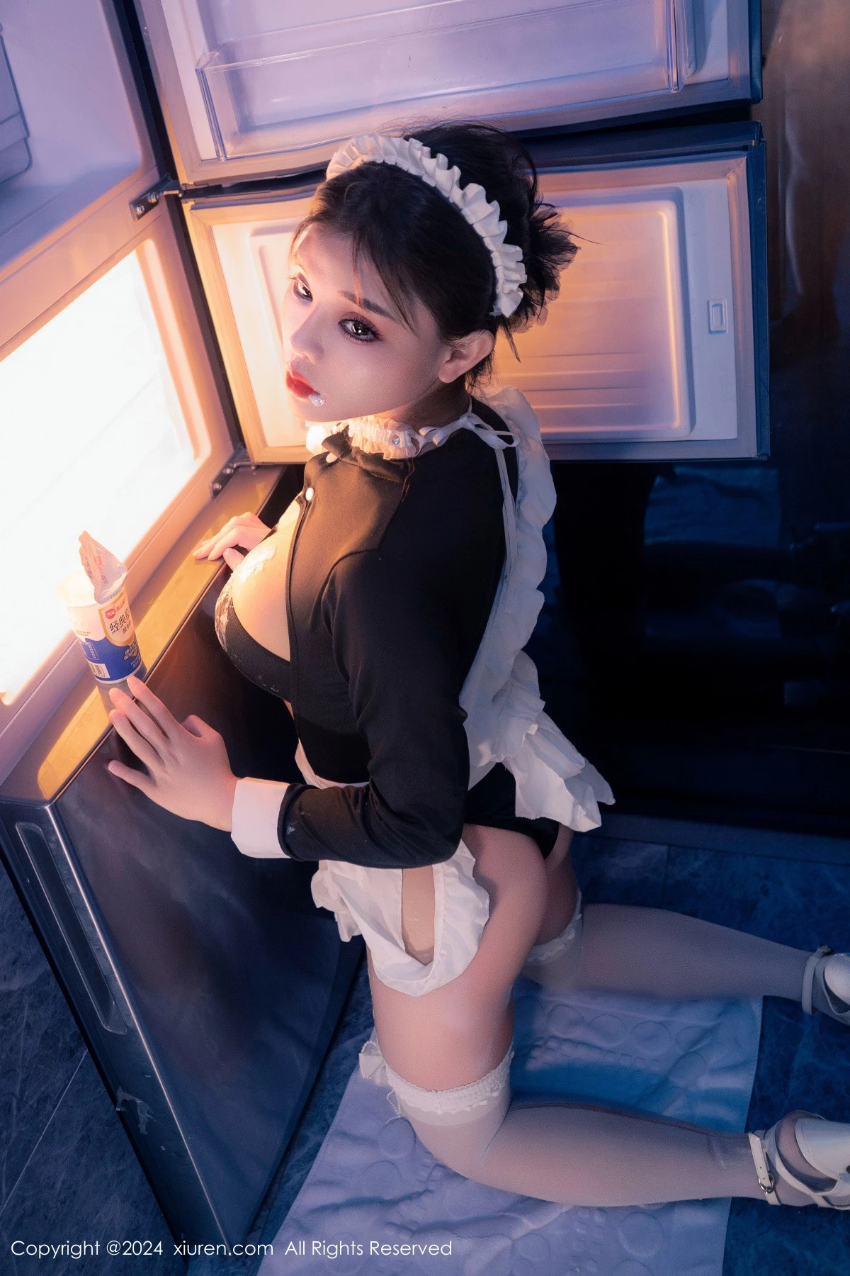 秀人集.com_[XiuRen秀人网]No.8966_新人模特小童颜私房浴室性感女仆装配白丝袜秀丰满身材诱惑写真80P