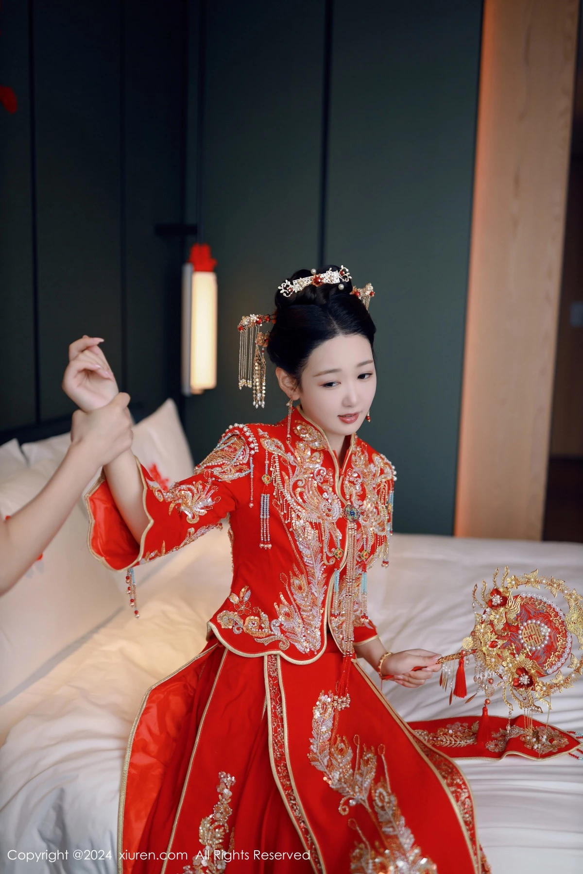 秀人集.com_[XiuRen秀人网]No.8972_模特唐安琪性感红色新娘服饰露红色内衣配超薄肉丝撩人诱惑写真79P
