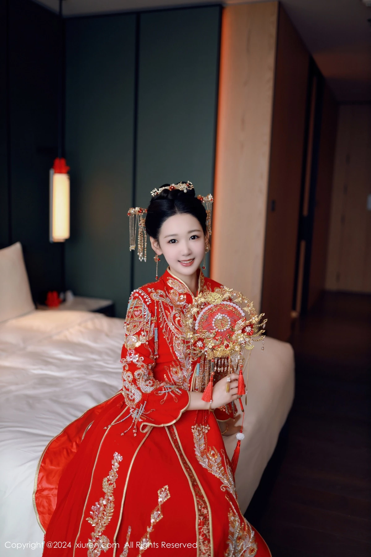 秀人集.com_[XiuRen秀人网]No.8972_模特唐安琪性感红色新娘服饰露红色内衣配超薄肉丝撩人诱惑写真79P