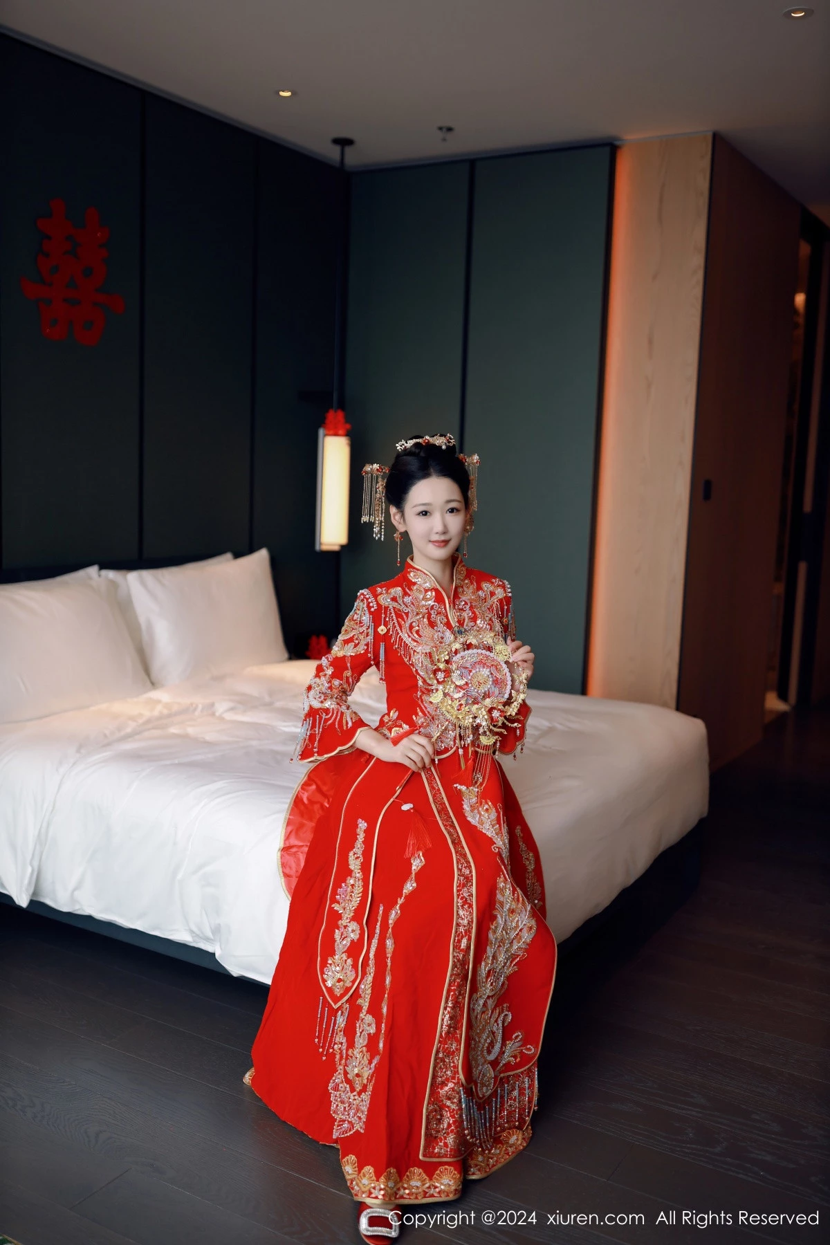 秀人集.com_[XiuRen秀人网]No.8972_模特唐安琪性感红色新娘服饰露红色内衣配超薄肉丝撩人诱惑写真79P
