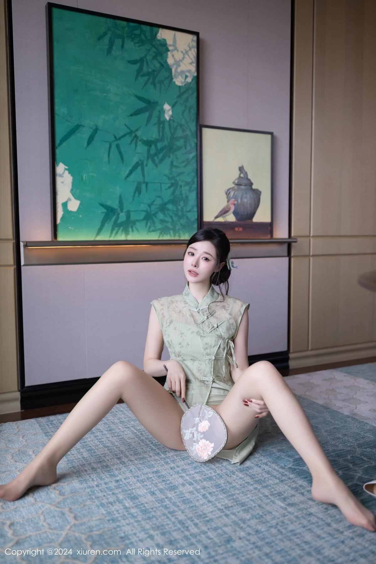秀人集.com_[XiuRen秀人网]No.9124_模特小逗逗性感浅色古风服饰配超薄无内肉丝秀曼妙身材诱惑写真81P