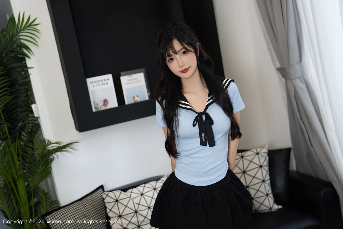 秀人集.com_[XiuRen秀人网]No.9151_模特林星阑性感蓝色JK制服+白色连体内衣秀曼妙身姿诱惑写真96P