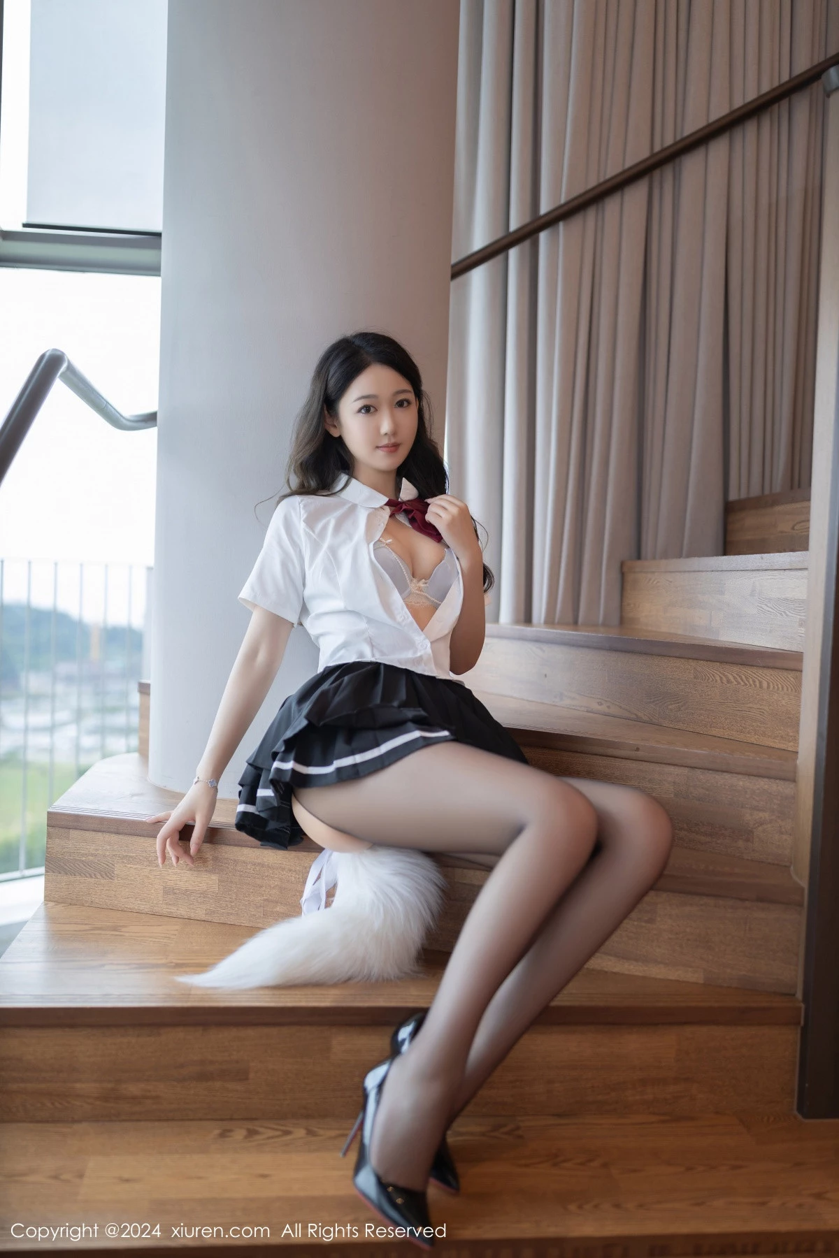 秀人集.com_[XiuRen秀人网]No.9174_模特唐安琪私房JK制服配开档黑丝露性感内衣秀曼妙身姿诱惑写真84P