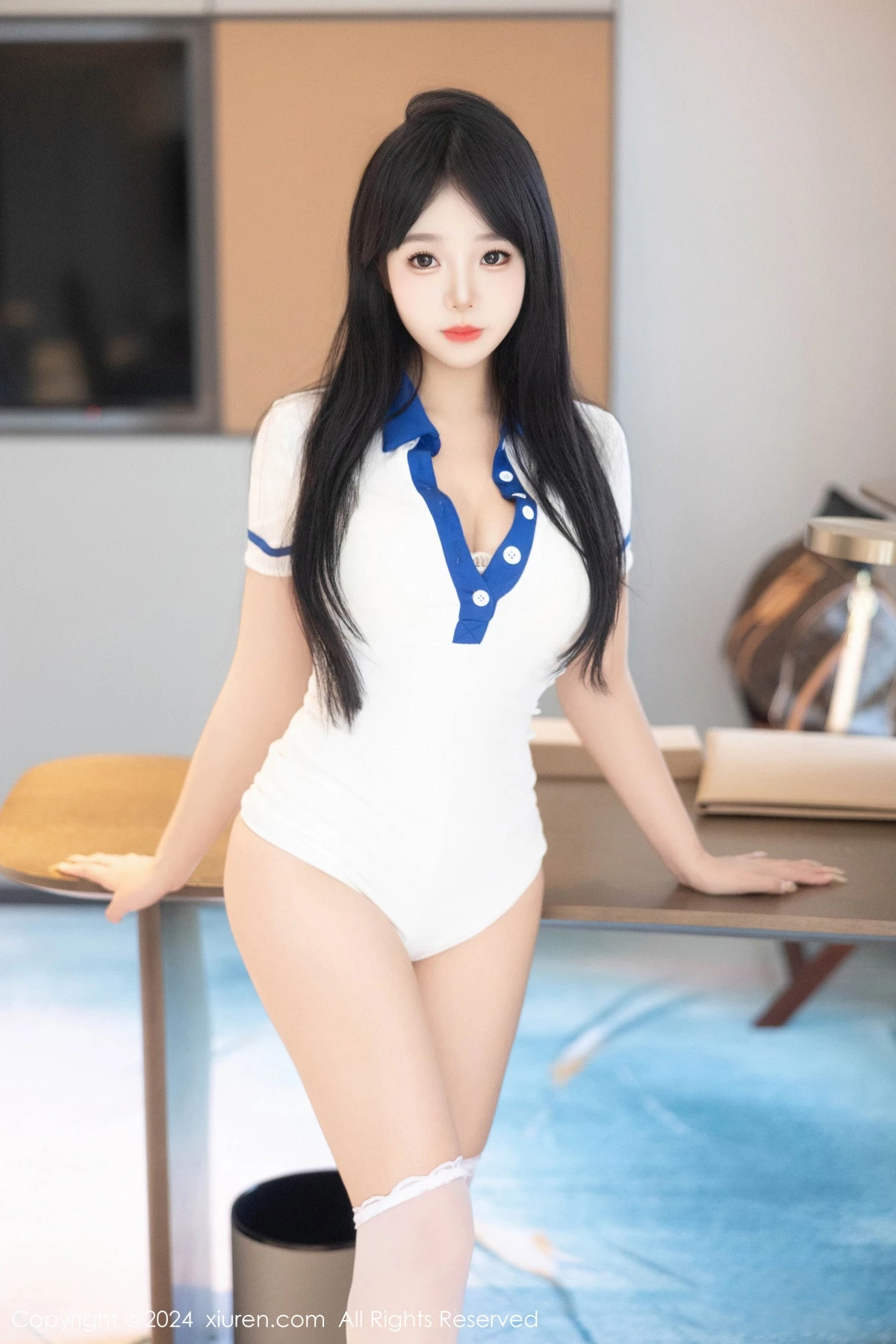 秀人集.com_[XiuRen秀人网]No.9056_新人模特黎秋秋性感白色情趣学妹服配白丝袜秀丰满身材诱惑写真75P