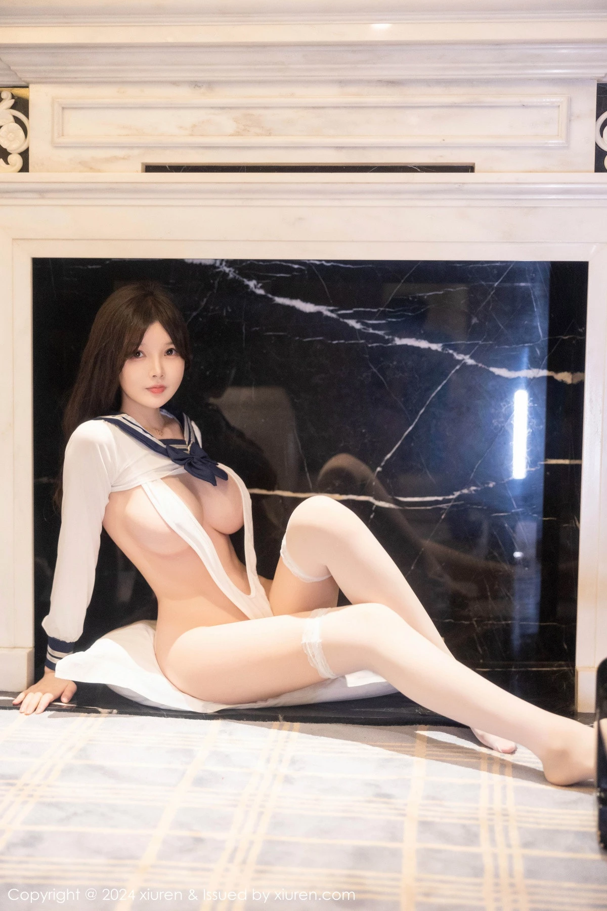 秀人集.com_[XiuRen秀人网]No.9315_模特糯美子MINIbabe性感白色水手服配白丝袜秀丰满身材诱惑写真74P