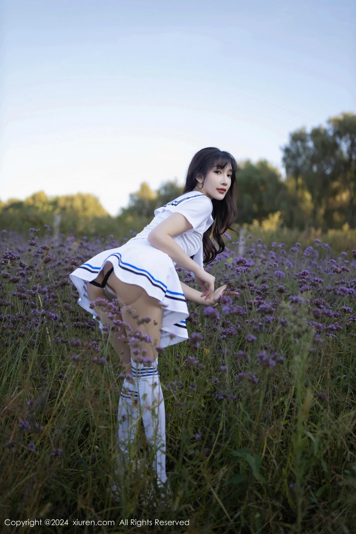 秀人集.com_[XiuRen秀人网]No.9554_模特陆萱萱学生套装露黑色蕾丝内衣配开档肉丝秀完美身材诱惑写真80P