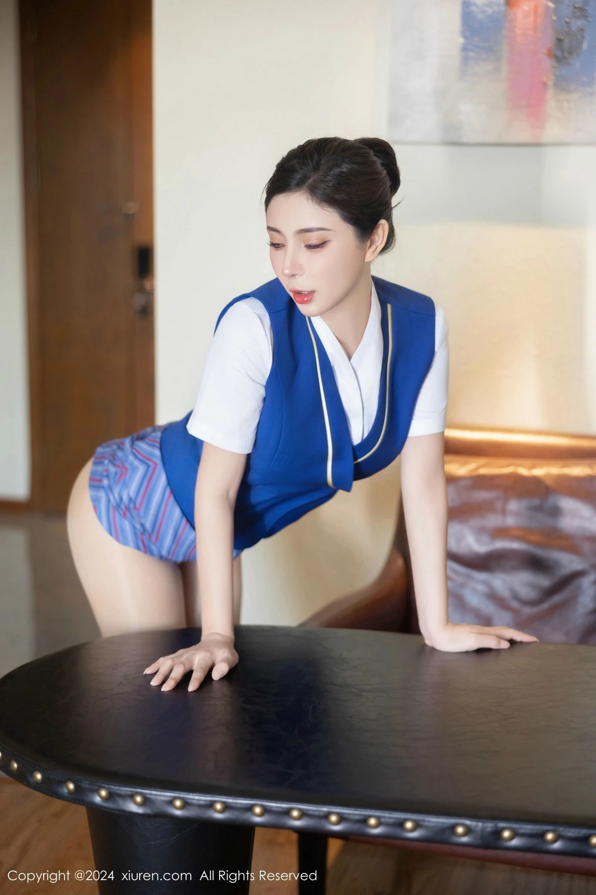 秀人集.com_[XiuRen秀人网]No.9612_模特小蛮妖Yummy性感空姐制服露蕾丝内衣秀完美身材诱惑写真78P