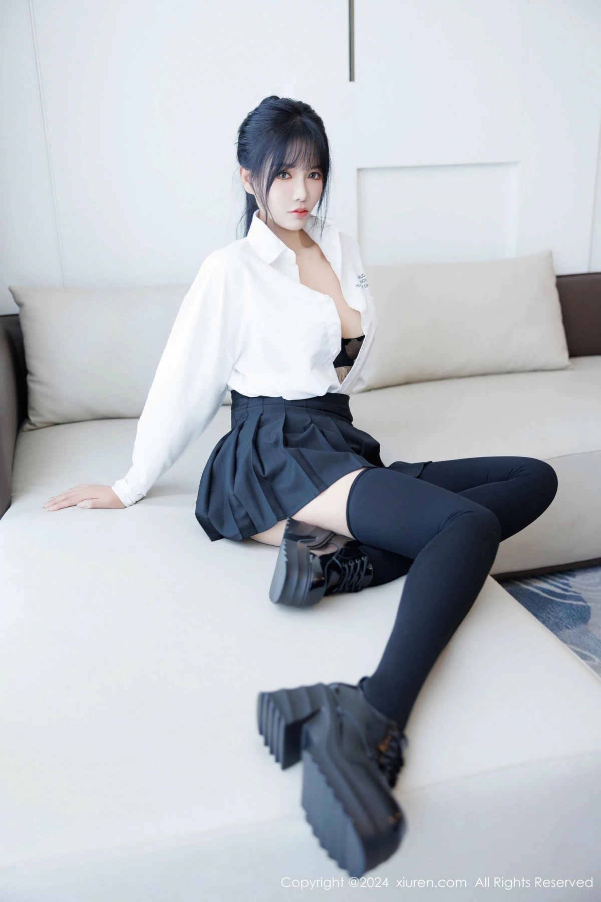 秀人集.com_[XiuRen秀人网]No.9505_模特娜比私房性感黑色蕾丝内衣配超薄肉丝秀凹凸身材诱惑写真88P