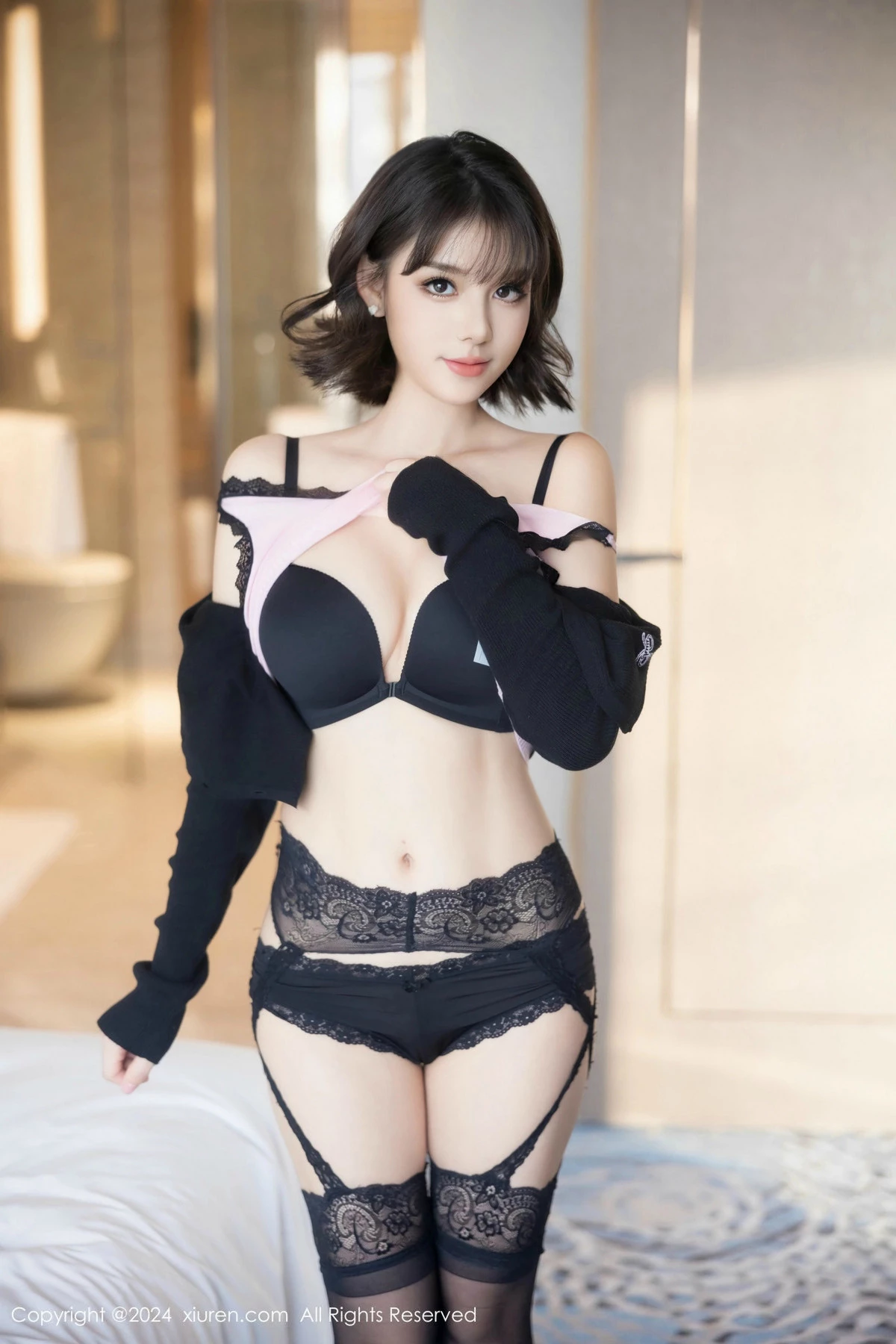秀人集.com_[XiuRen秀人网]No.9620_新人模特黎苏苏私房性感黑色内衣配黑丝吊袜秀曼妙身姿诱惑写真80P