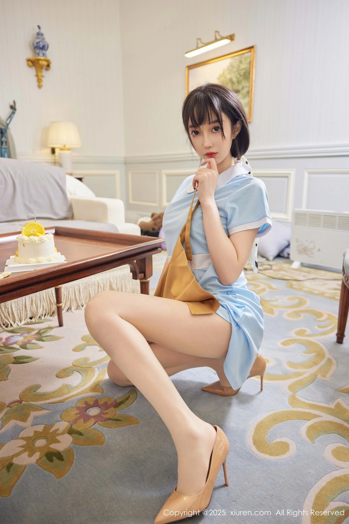 秀人集.com_[XiuRen秀人网]No.9864_模特玥儿玥er性感蓝色连衣短裙配超薄肉丝秀曼妙身材诱惑写真82P