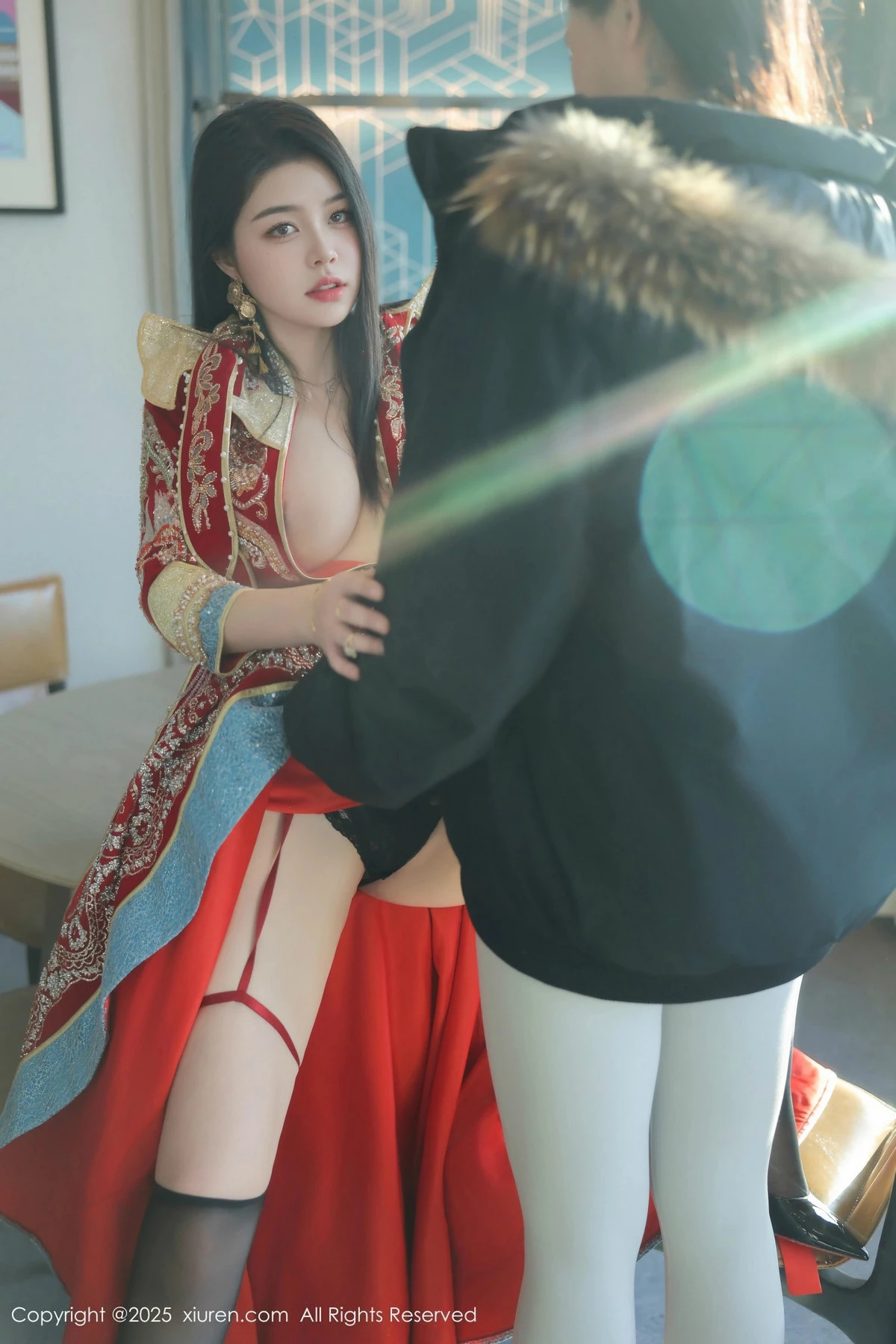 秀人集.com_[XiuRen秀人网]No.9869_模特林若凡F性感红色新娘装配黑丝吊袜半脱秀丰腴身材诱惑写真74P