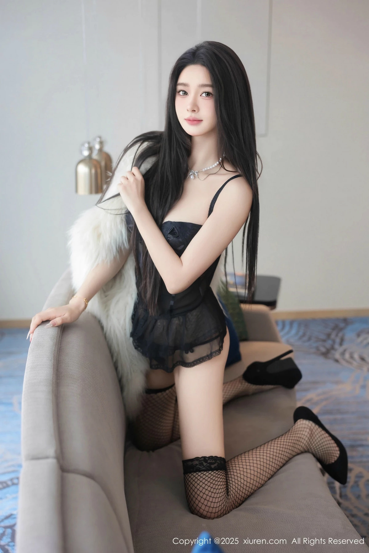 秀人集.com_[XiuRen秀人网]No.9781_模特Candy糖糖性感黑色情趣内衣配黑丝网袜秀完美身材诱惑写真80P
