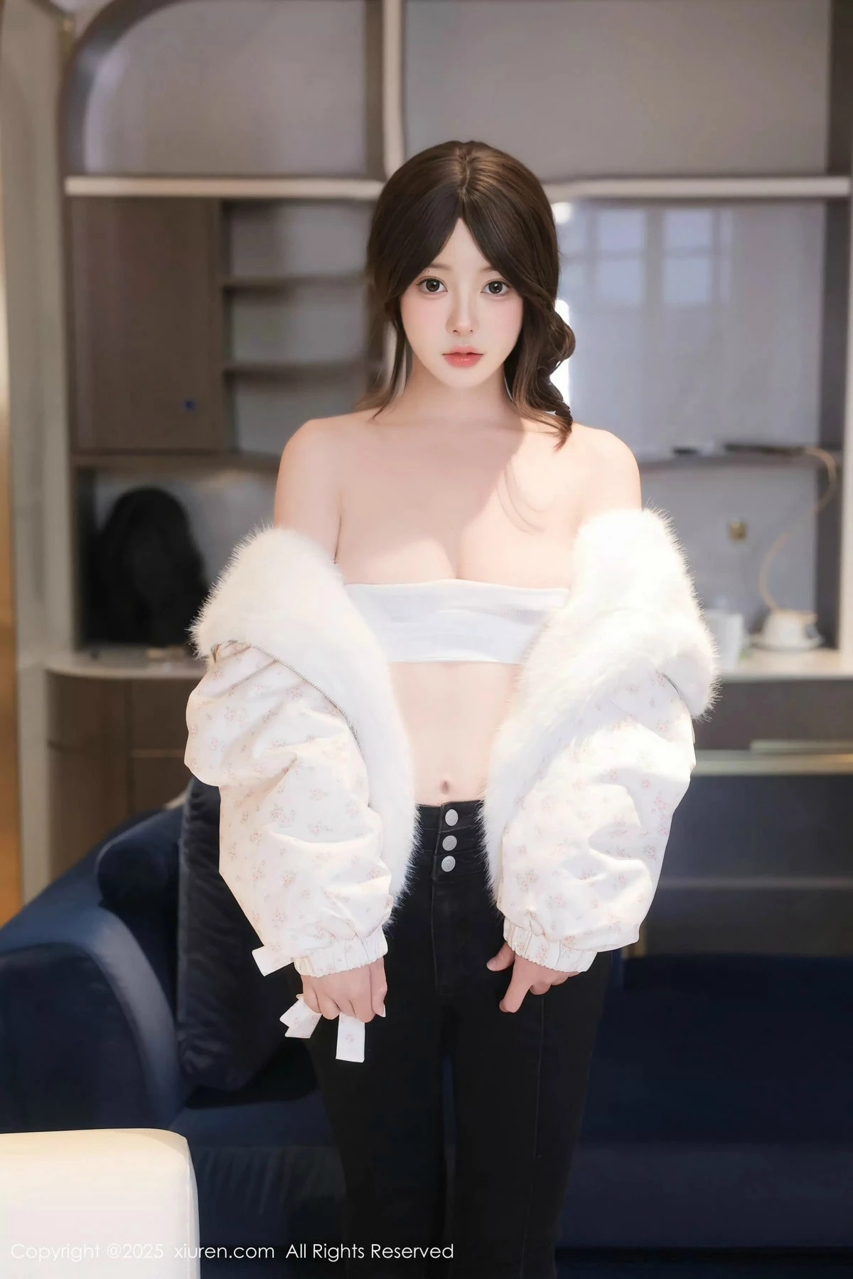 秀人集.com_[XiuRen秀人网]No.9950_模特桃妖夭白色毛衣配牛仔裤露白色情趣内衣秀曼妙身姿诱惑写真72P