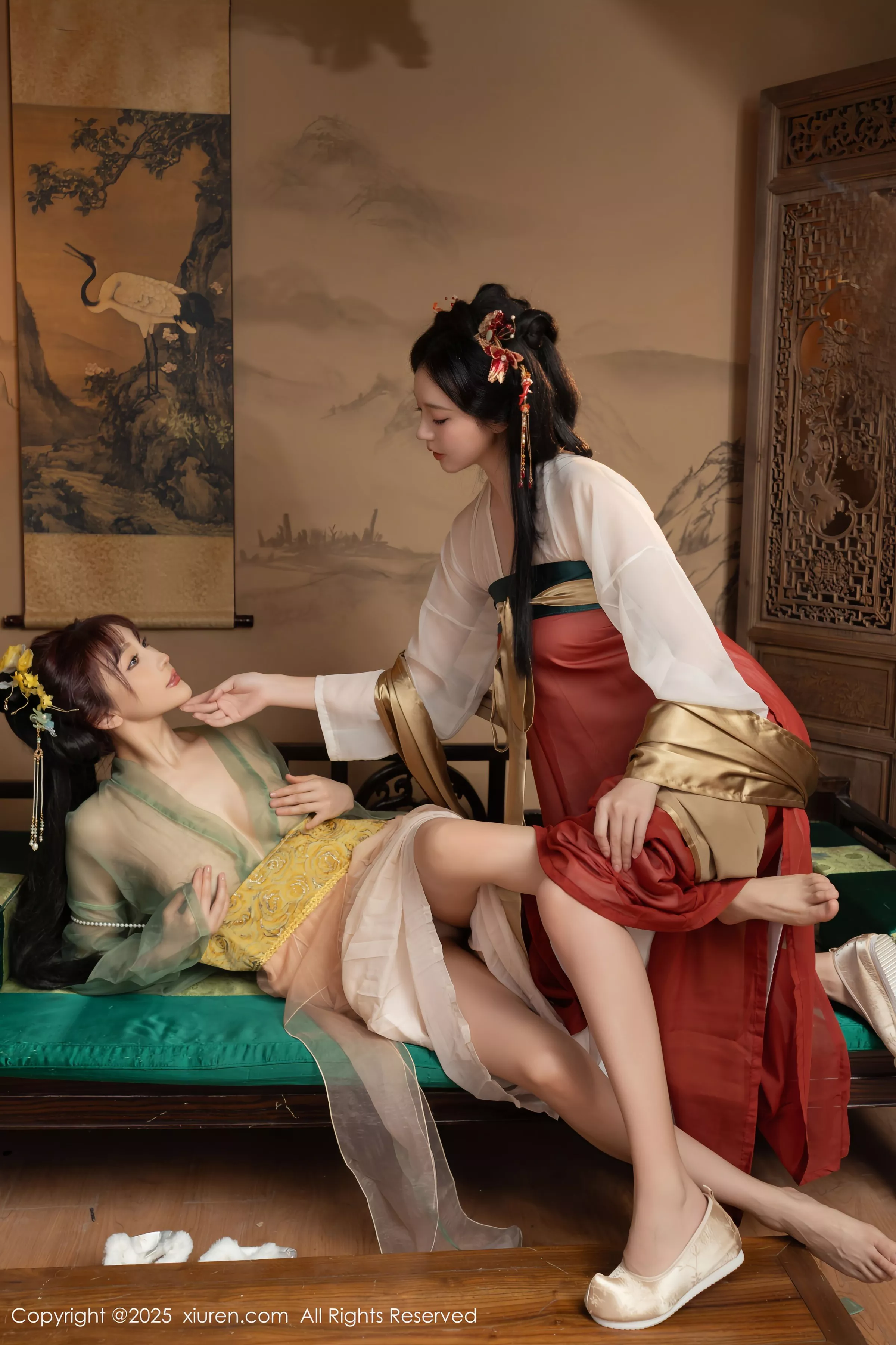 秀人集.com_[XiuRen秀人网]No.10223_模特合集女神陆萱萱＆安然anran激情互动薄纱古装撩人诱惑写真80P