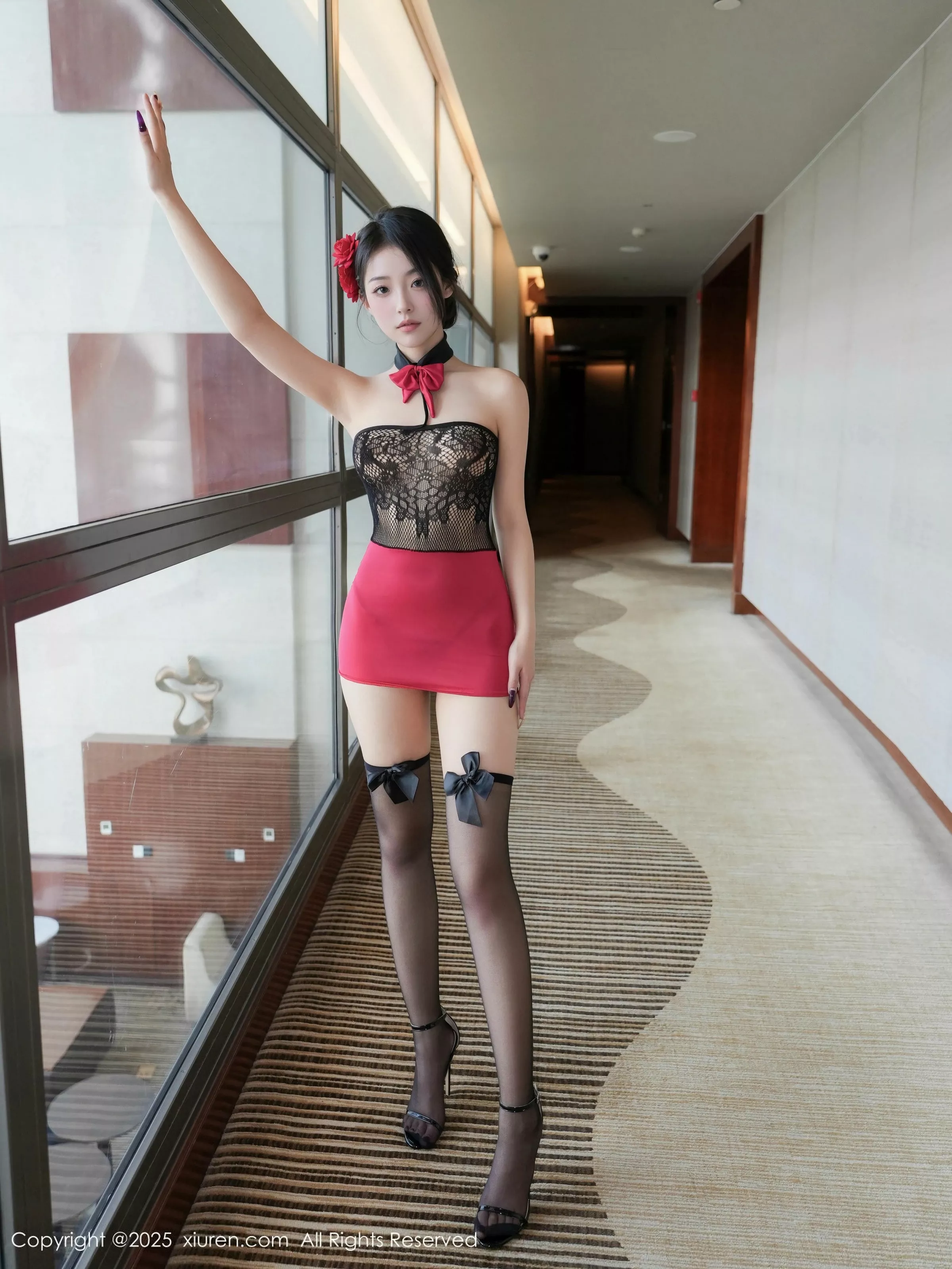 秀人集.com_[XiuRen秀人网]No.10279_模特白琮瑗性感蕾丝红裙配黑色丝袜露丁字裤秀曼妙身姿诱惑写真54P