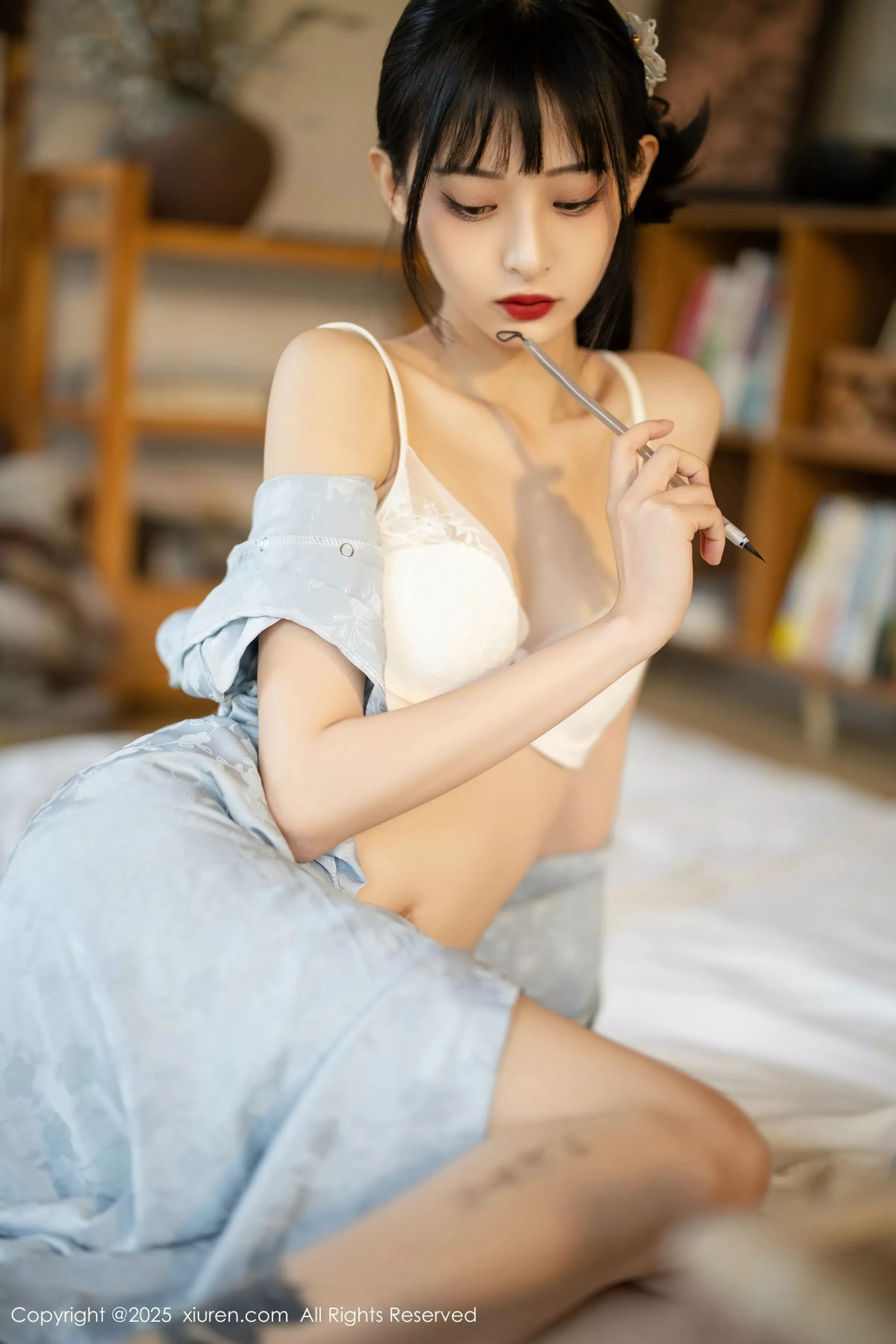 秀人集.com_[XiuRen秀人网]No.10278_模特茂木希子日式旗袍露白色内衣配肉丝袜秀完美曲线诱惑写真80P