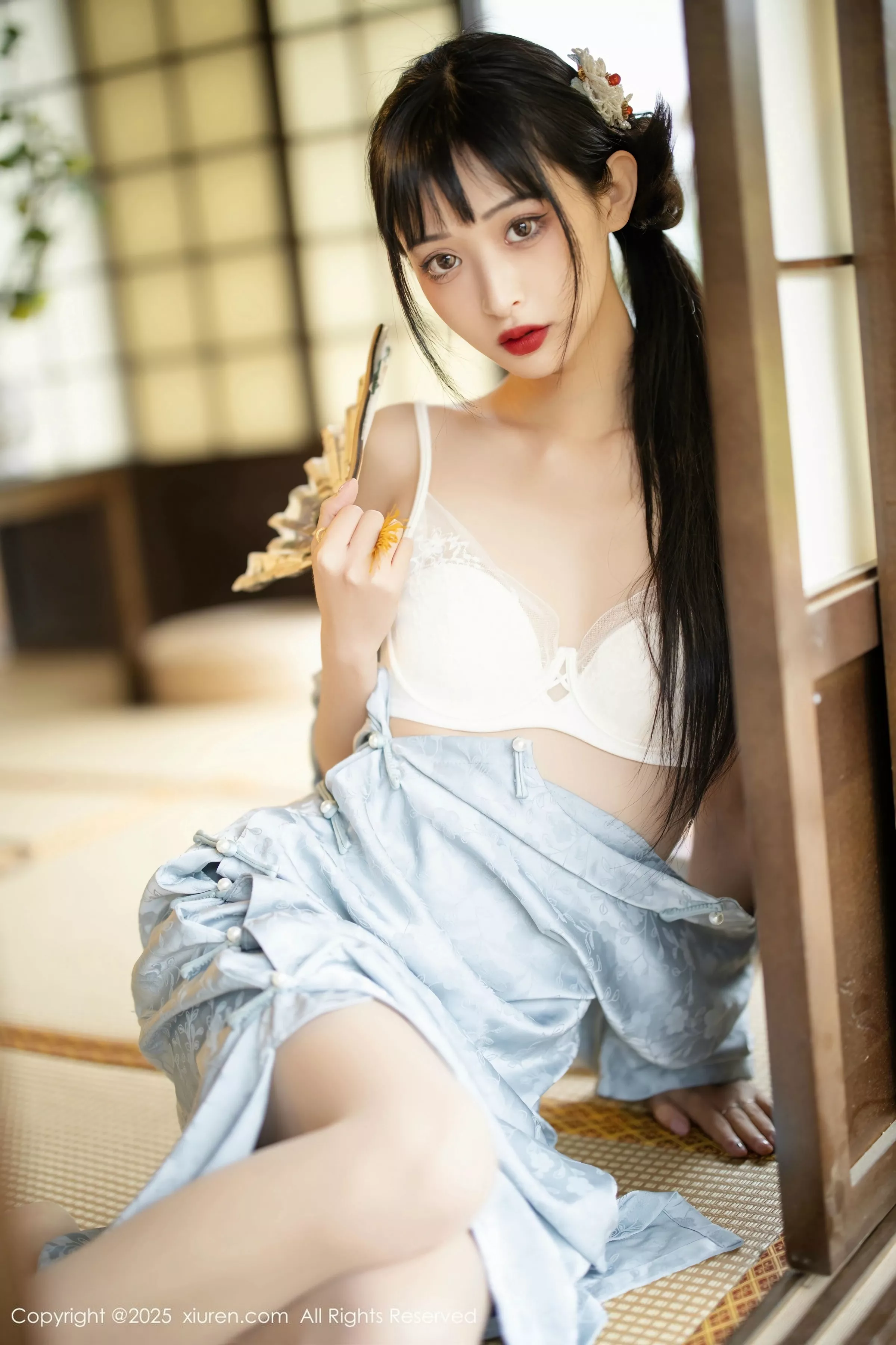 秀人集.com_[XiuRen秀人网]No.10278_模特茂木希子日式旗袍露白色内衣配肉丝袜秀完美曲线诱惑写真80P