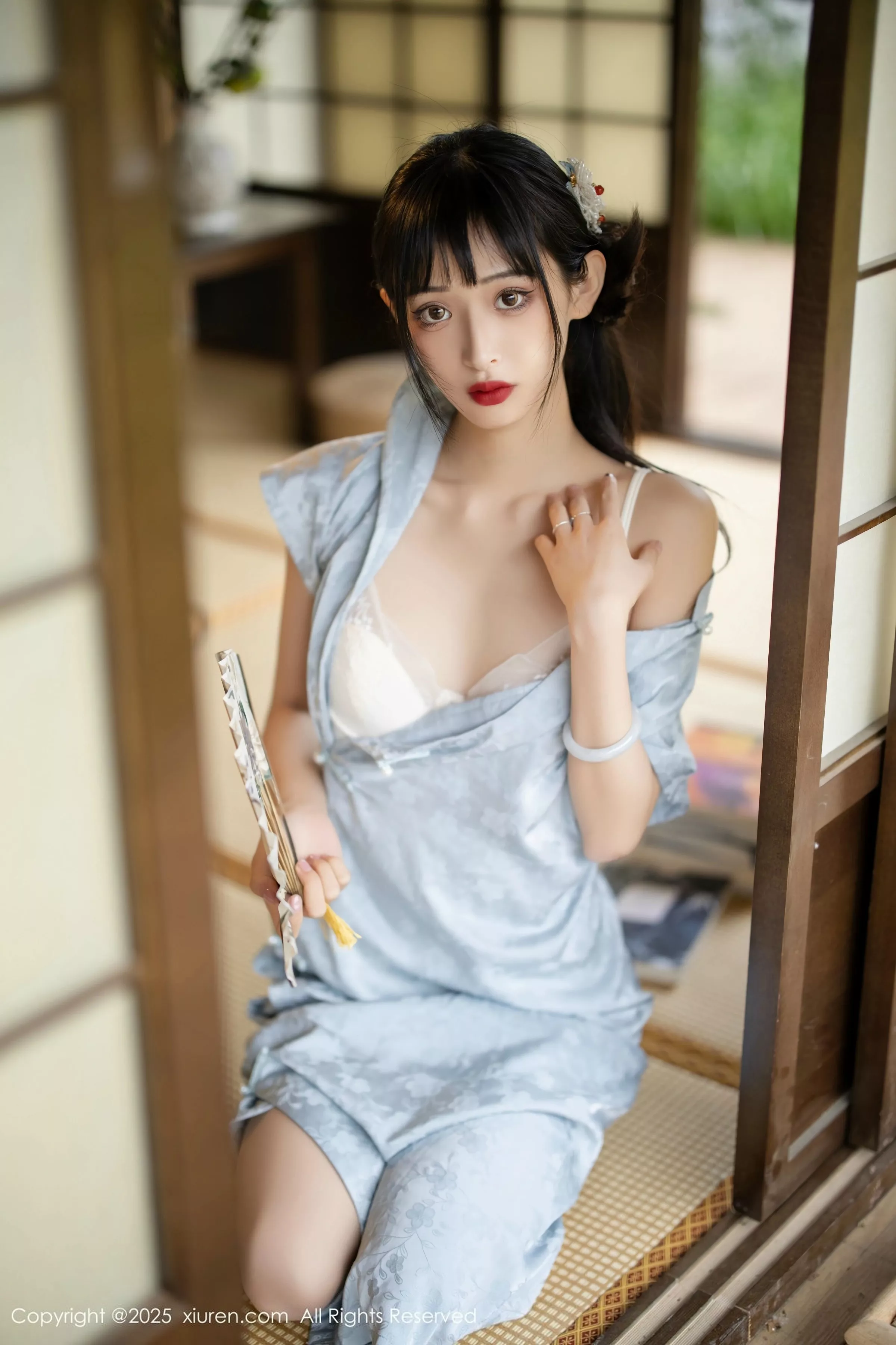 秀人集.com_[XiuRen秀人网]No.10278_模特茂木希子日式旗袍露白色内衣配肉丝袜秀完美曲线诱惑写真80P
