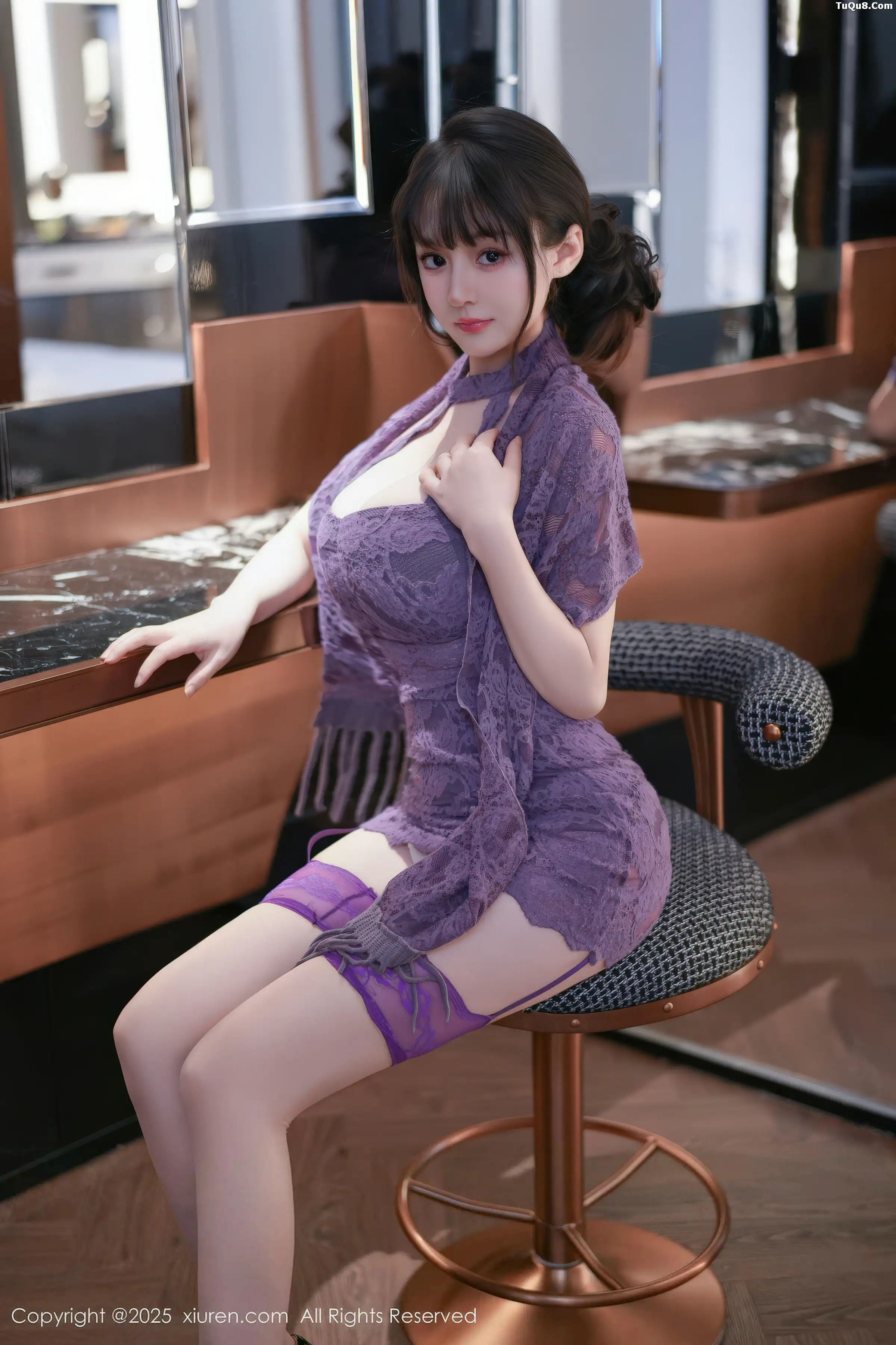 秀人集.com_[XiuRen秀人网]No.11057_模特沈南汐RuRu性感紫色连衣短裙配紫丝吊袜秀凹凸身材诱惑写真72P