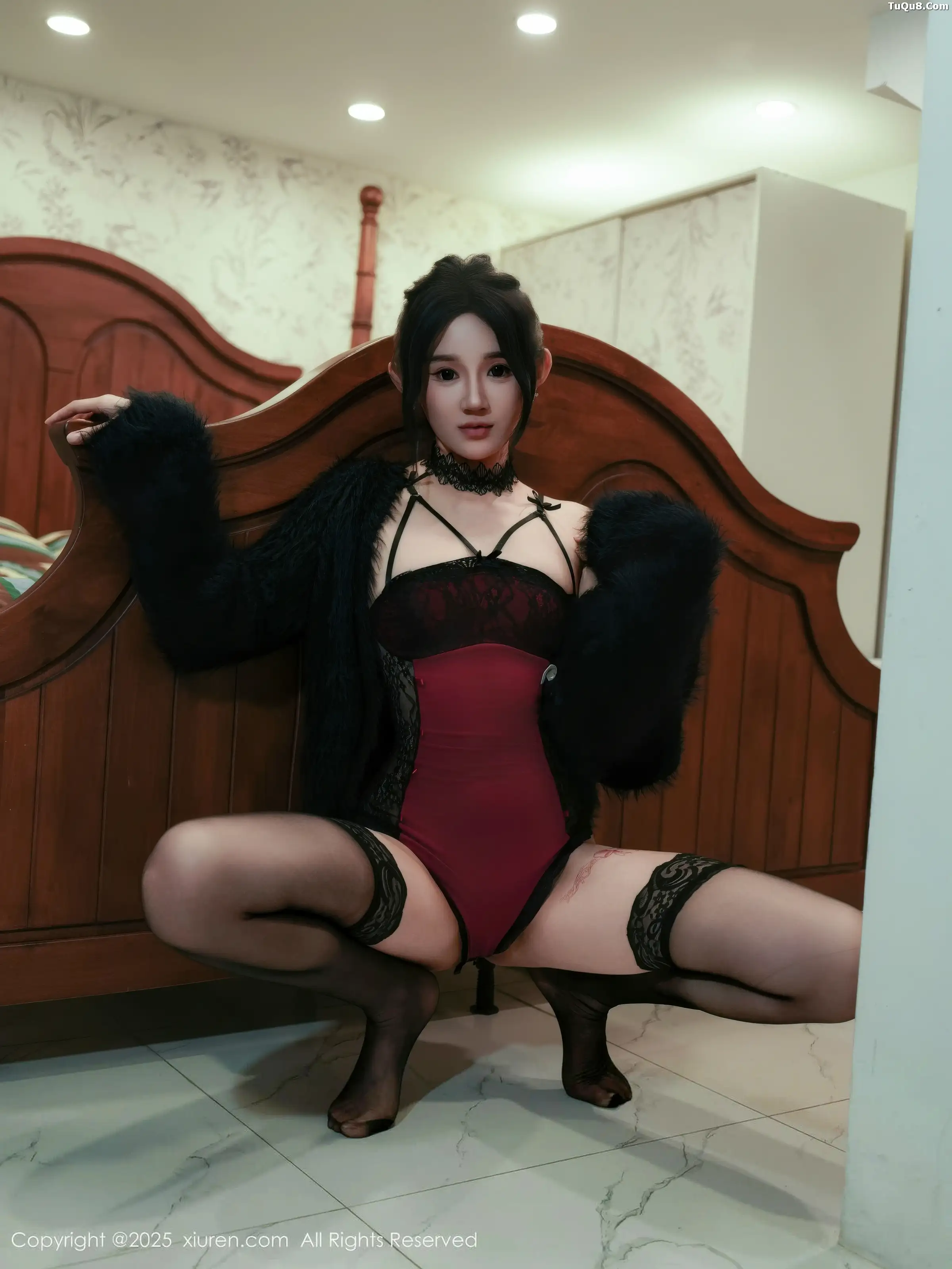 秀人集.com_[XiuRen秀人网]No.11072_模特桃子姐姐性感红色吊带配黑色丝袜秀高挑曼妙身材诱惑写真85P