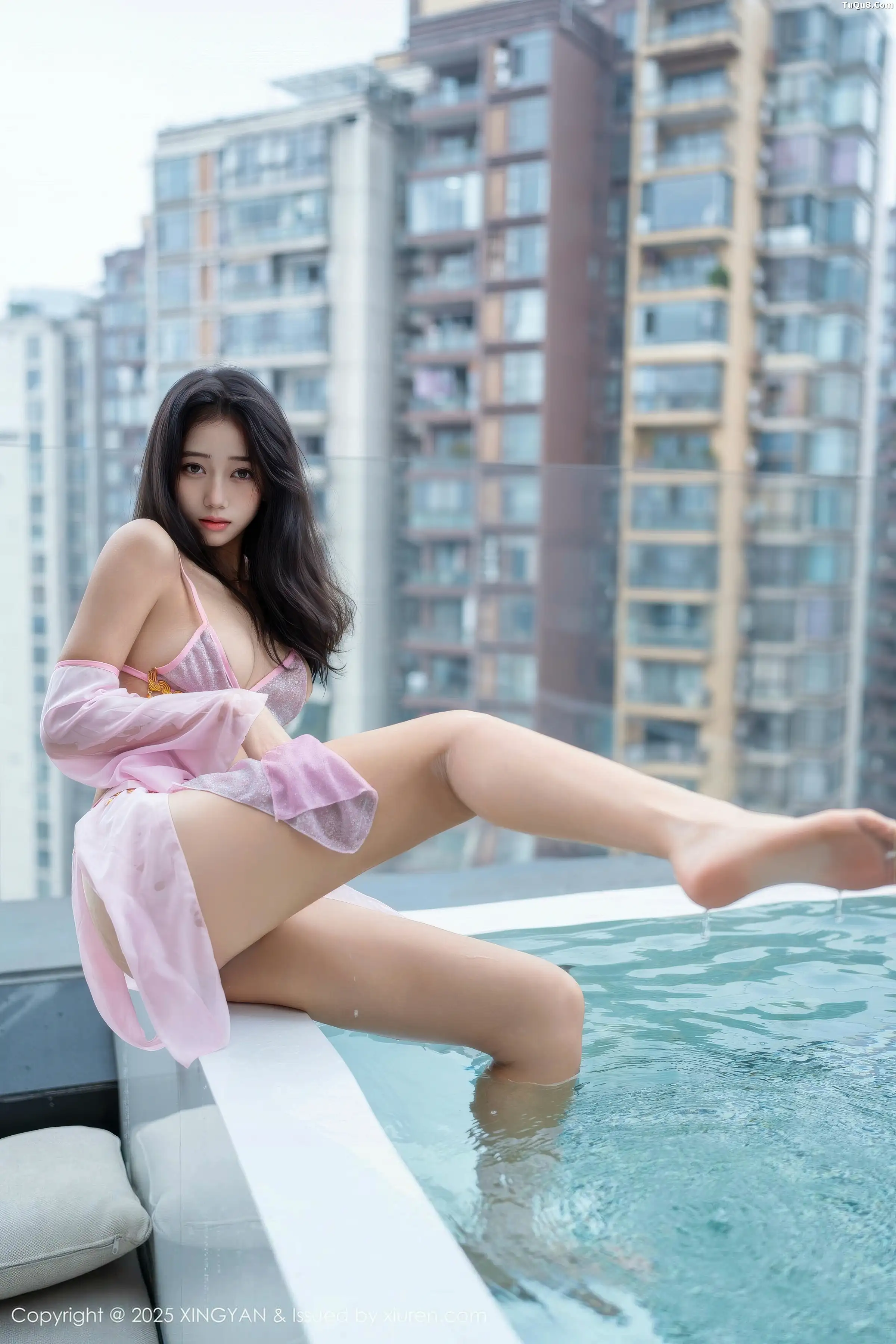 秀人集.com_[XINGYAN星颜社]VOL.430_模特时安安泳池性感紫色泳衣配超薄肉丝秀柔美身姿诱惑写真81P