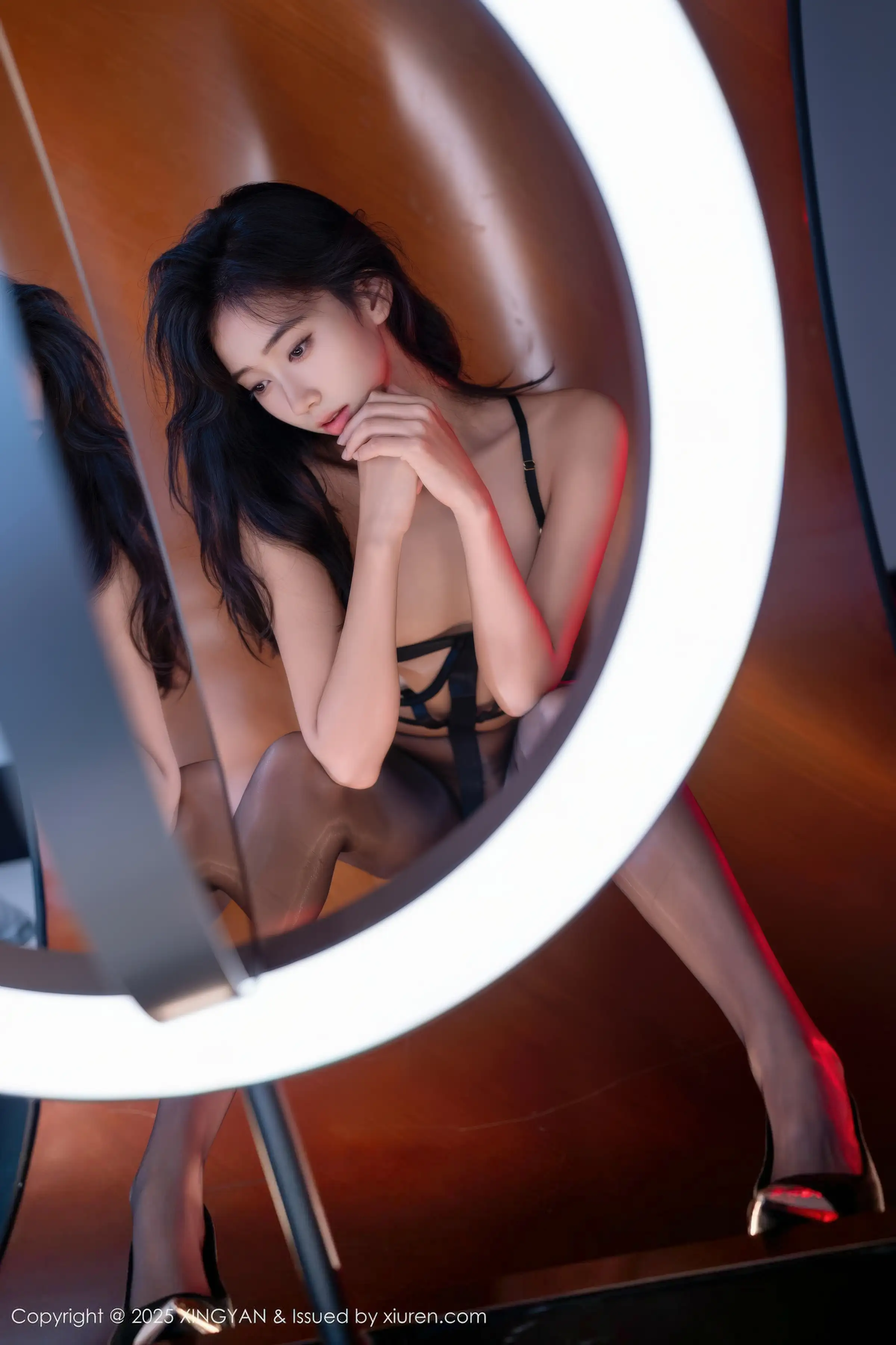 秀人集.com_[XINGYAN星颜社]VOL.446_模特时安安性感黑色情趣内衣配超薄黑丝秀柔美身姿诱惑写真78P